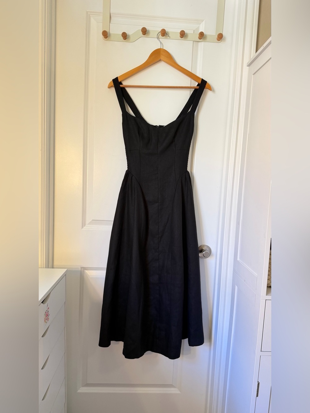 Reformation Birdie Linen Dress In Black, NEW WITHOUT TAGS, NEVER WORN, NO FLAWS. - Picture 6 of 13